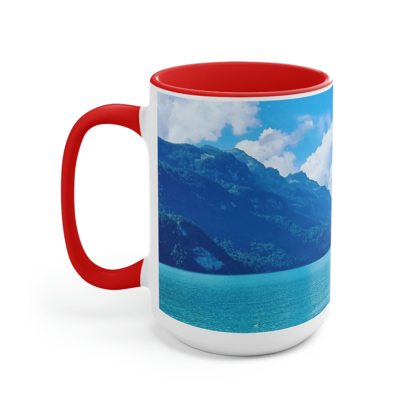 Lago de Brienz | Suiza | Tazas de café de dos tonos, 15 oz