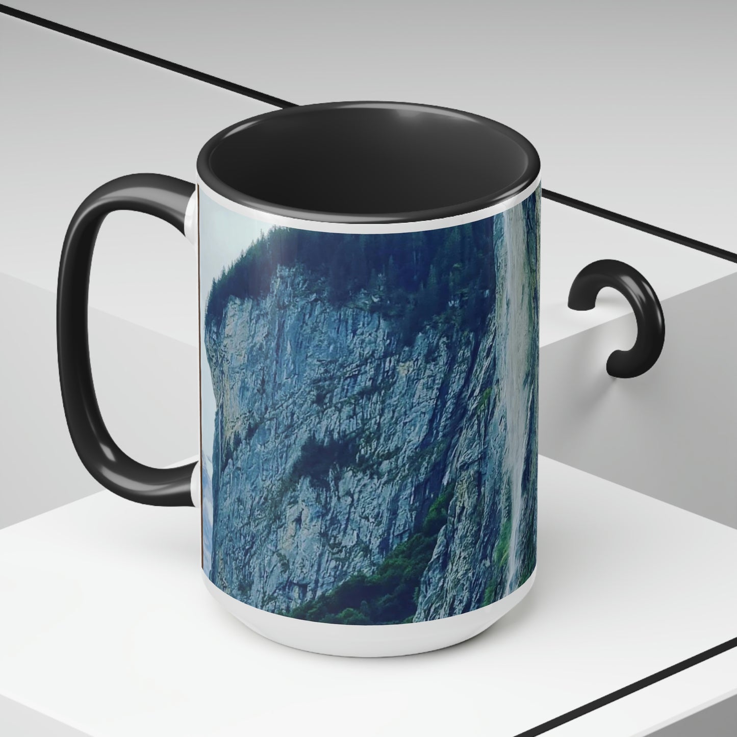 Lauterbrunnen | Suiza | Tazas de café de dos tonos, 15 oz