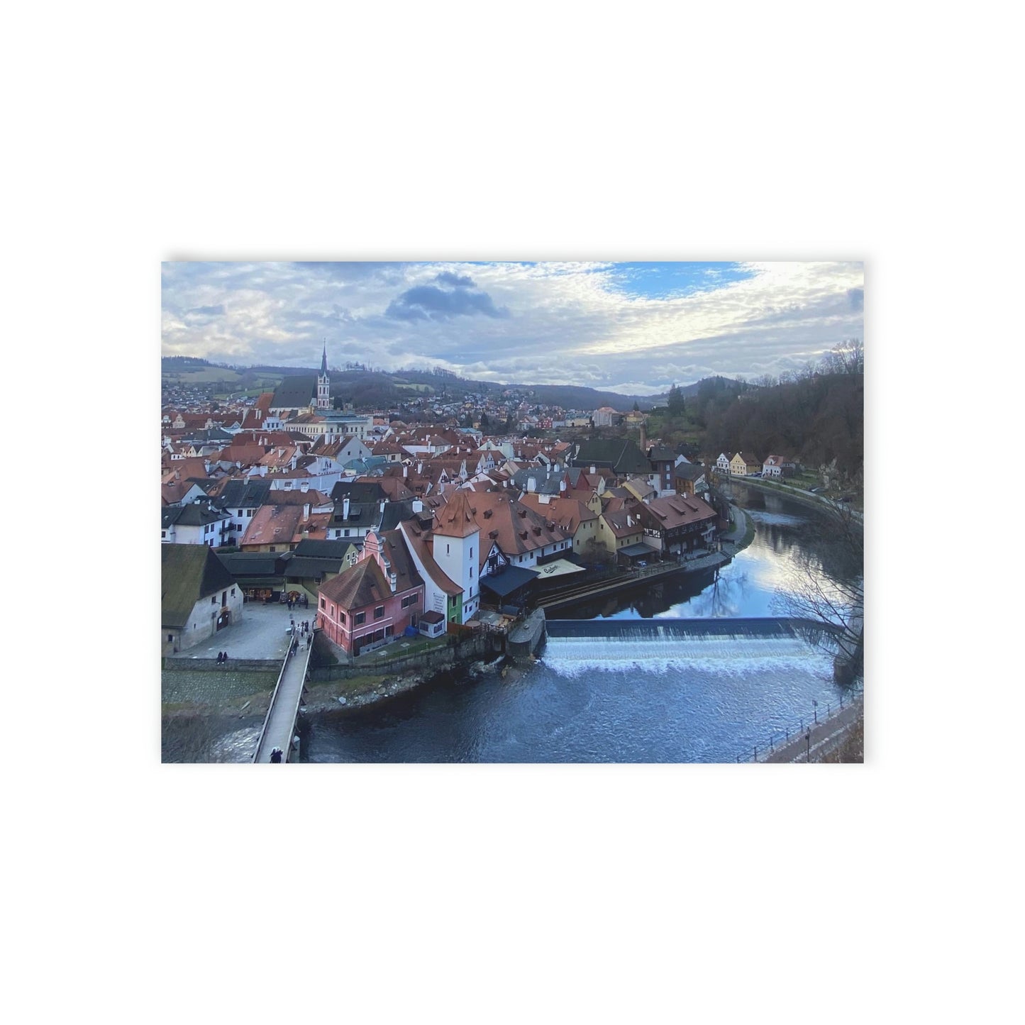 El río de Český Krumlov | República Checa | Tarjetas navideñas