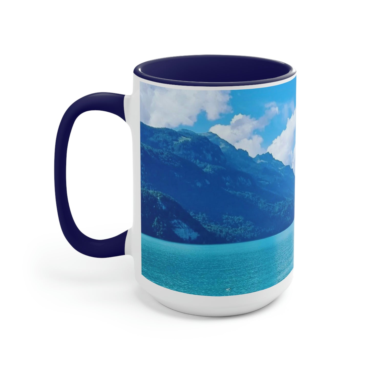 Lago de Brienz | Suiza | Tazas de café de dos tonos, 15 oz