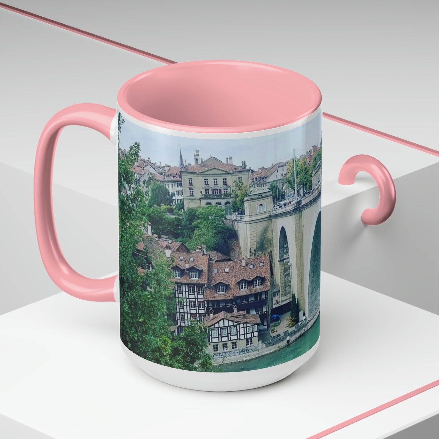 Berna | Suiza | Tazas de café de dos tonos, 15 oz