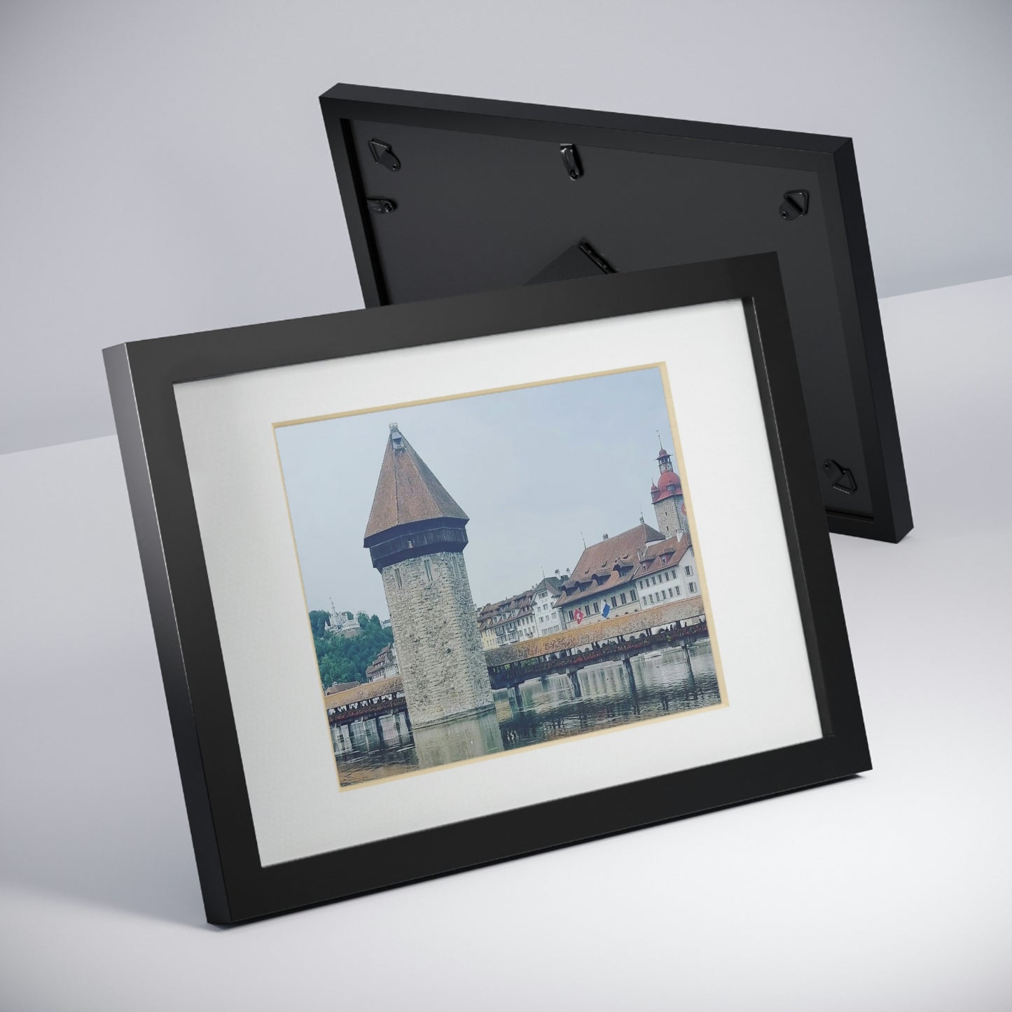 Chapel Bridge | Switzerland | Framed Posters, Black