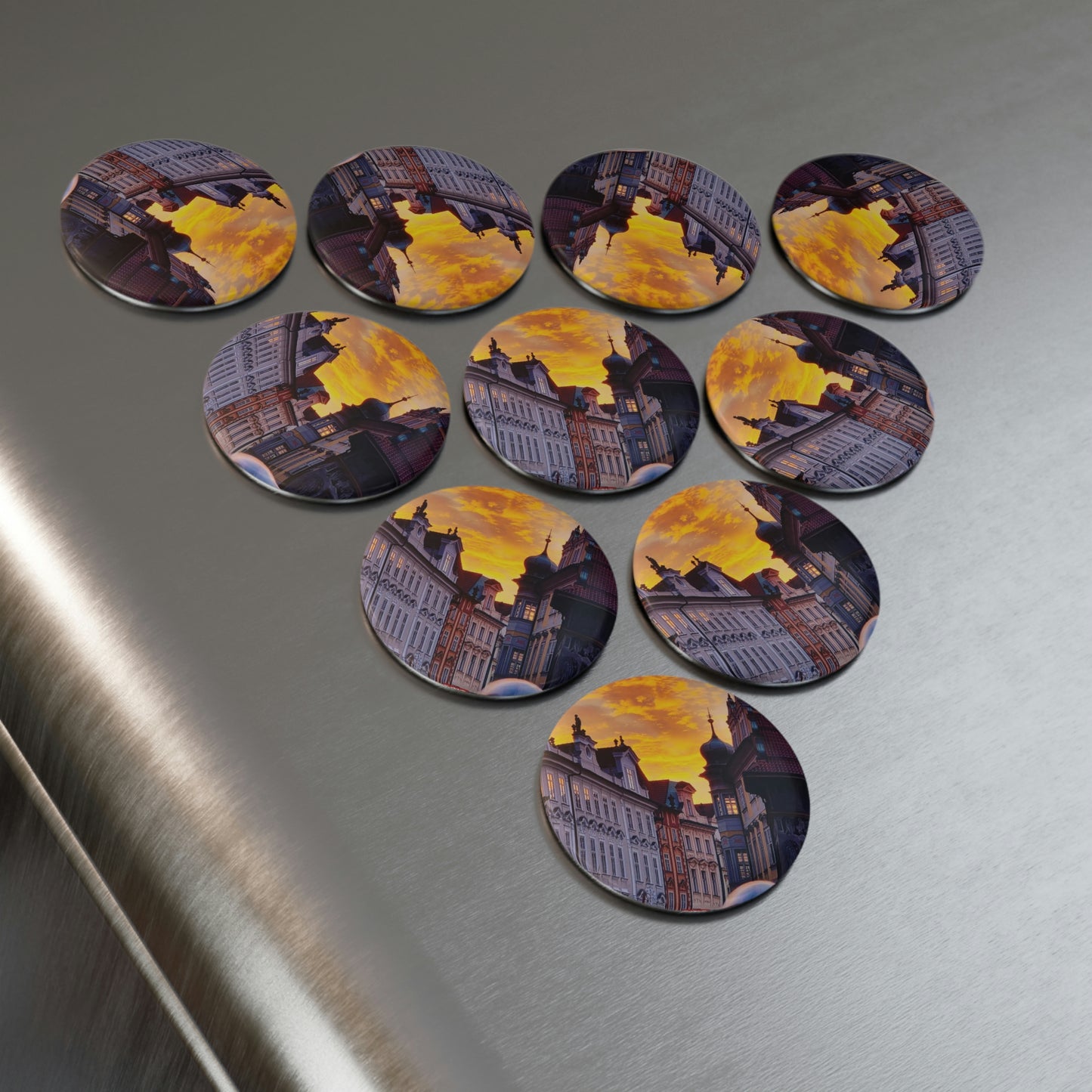 The City Center | Czech Republic | Button Magnet, Round (1 & 10 pcs)