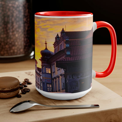 The City Center | Czech Republic | Two-Tone Coffee Mugs, 15oz