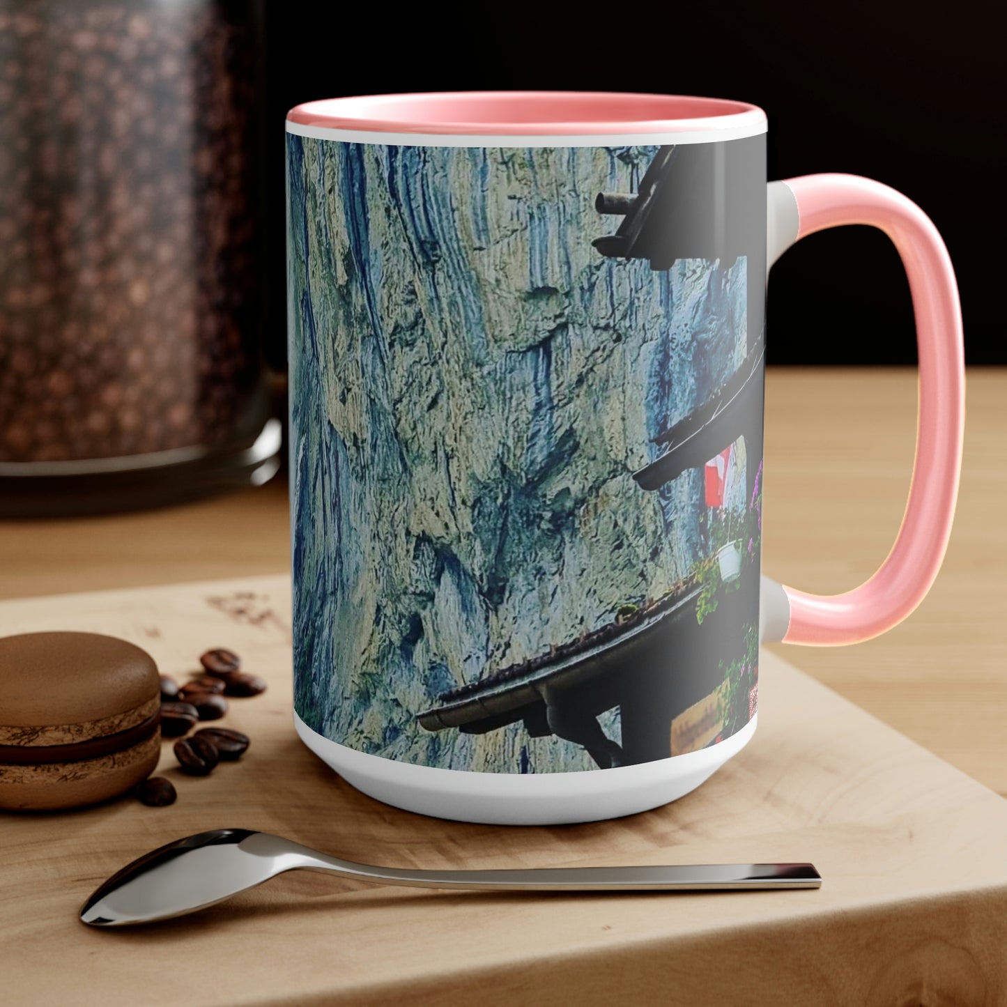 Lauterbrunnen | Suiza | Tazas de café de dos tonos, 15 oz