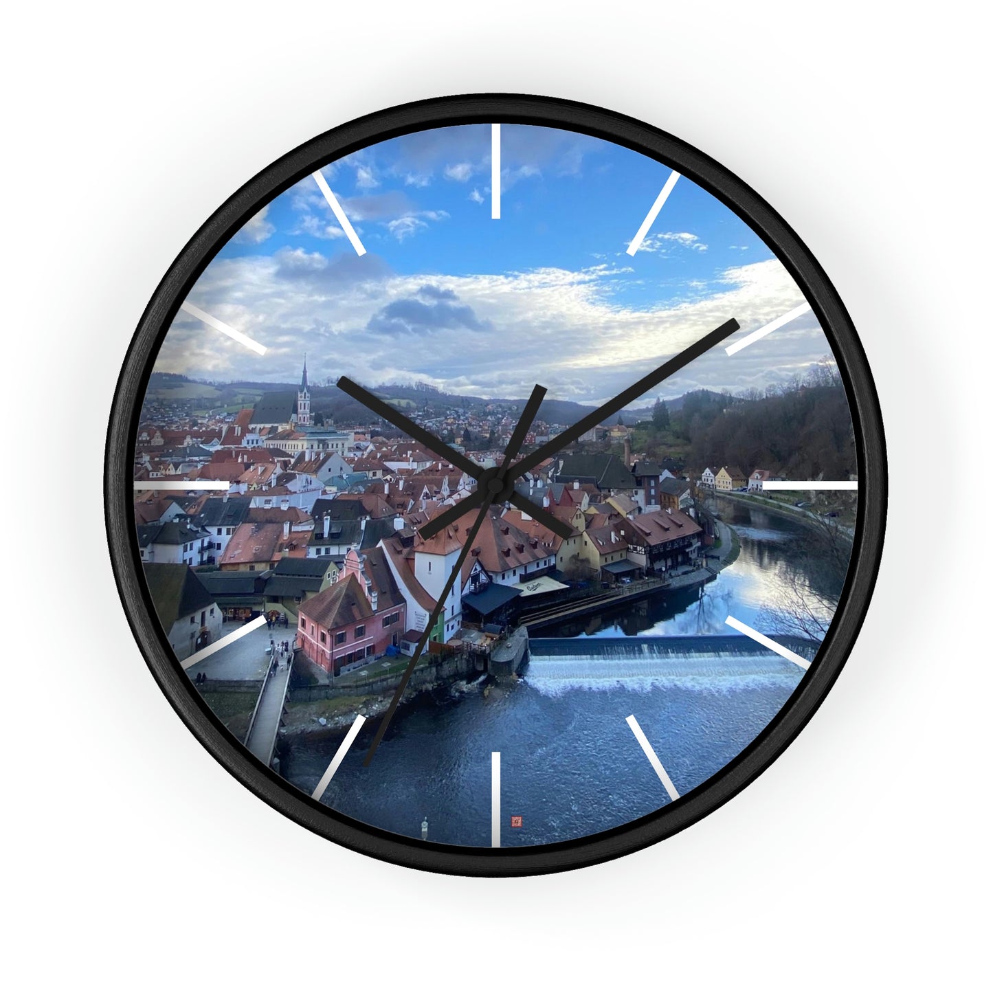 The River of Český Krumlov | Czech Republic | Wall clock