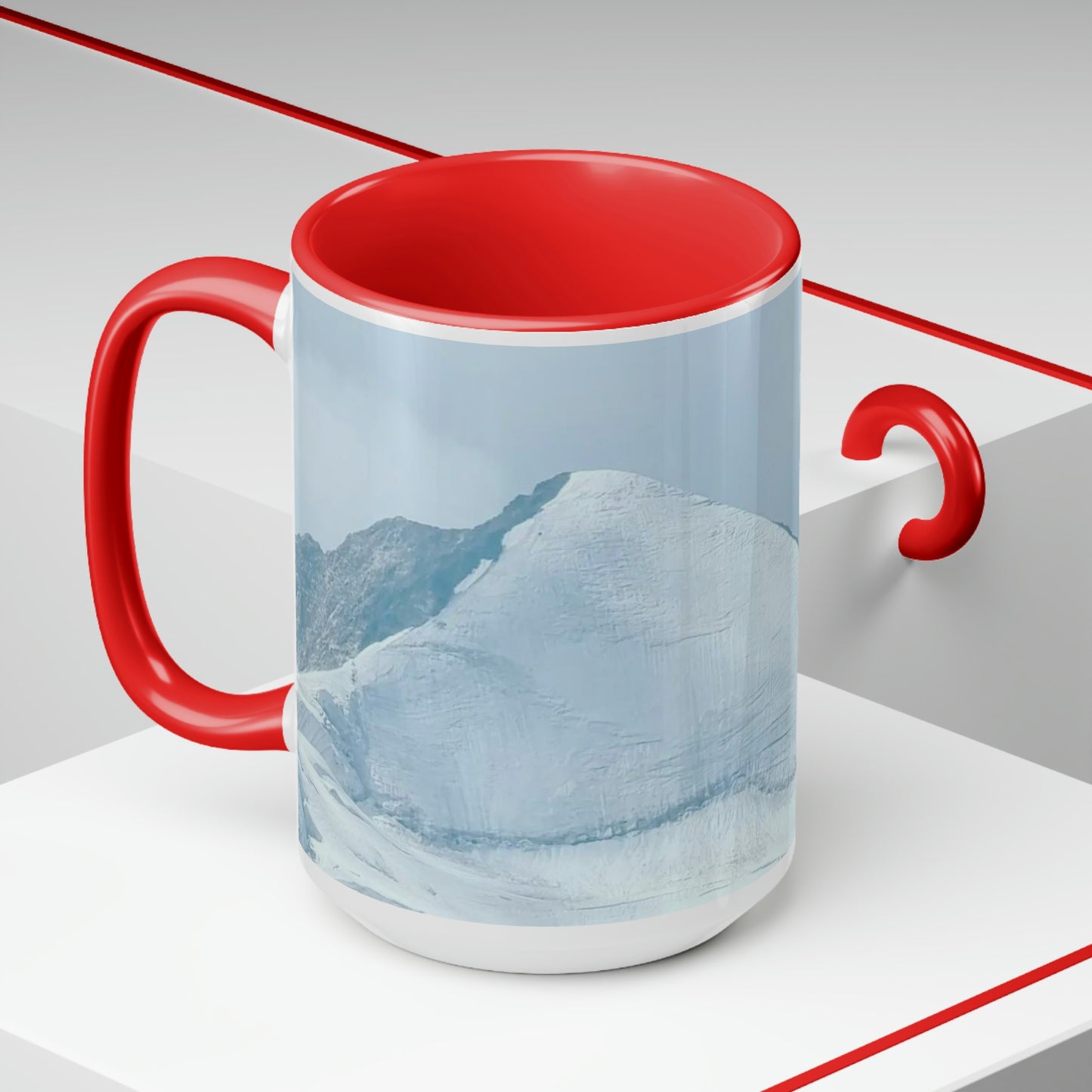 Cima de Europa | Suiza | Tazas de café de dos tonos, 15 oz