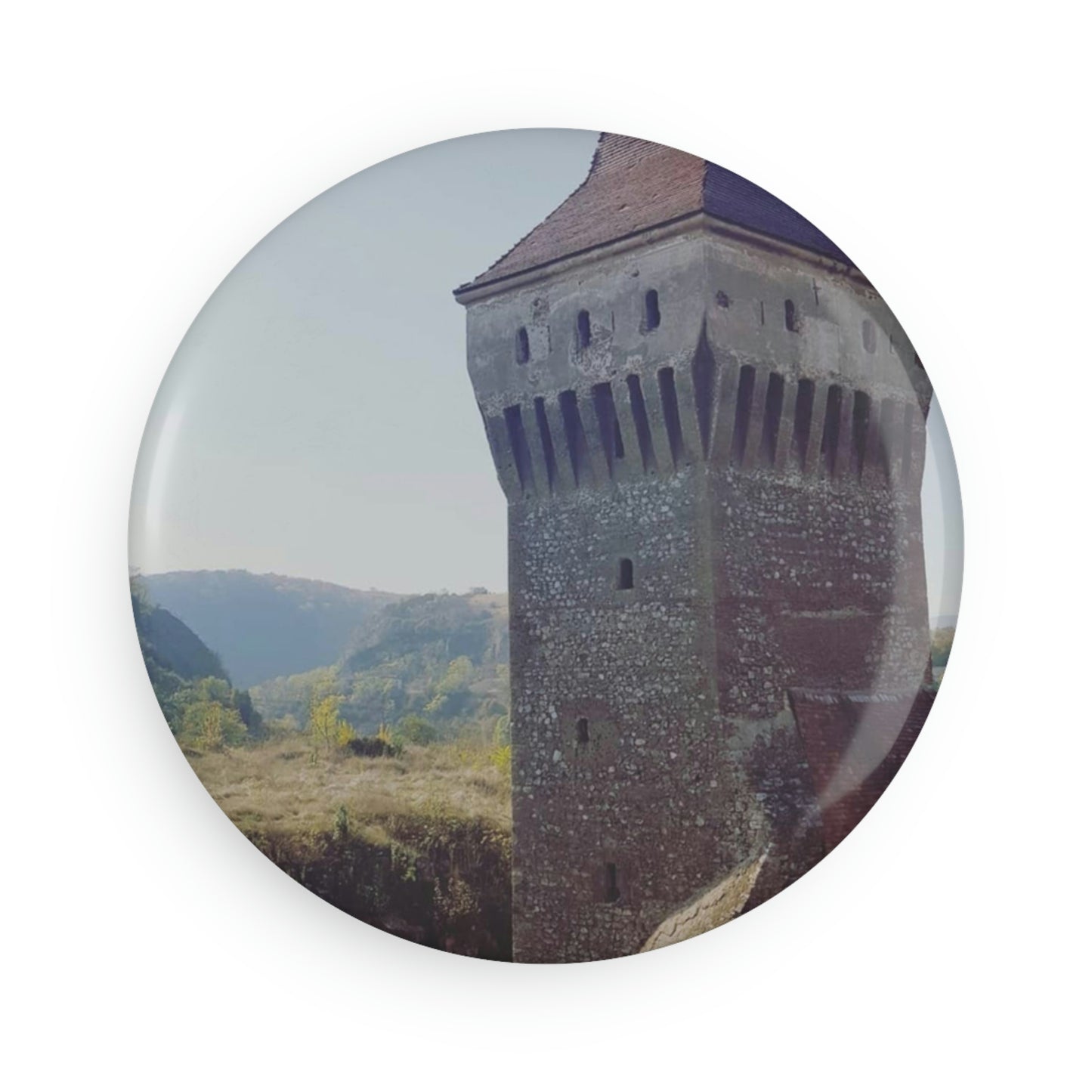 Castillo de Hunedoara Corvinilor | Rumania | Imán de botón, redondo (1 y 10 piezas)